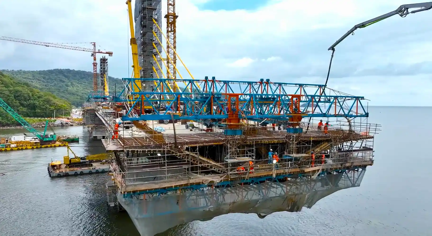 Obra da Ponte de Guaratuba Paraná 80% - Imagens Arnaldo Neto AEN