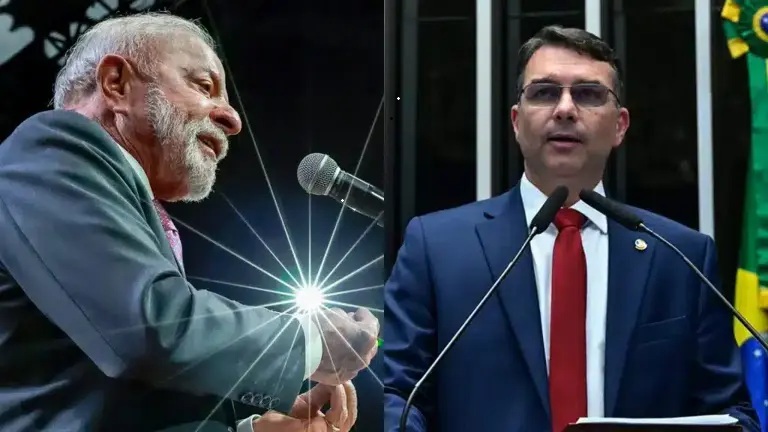 Lula e Flávio Bolsonaro